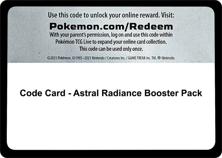 Code Card Astral Radiance Booster Pack