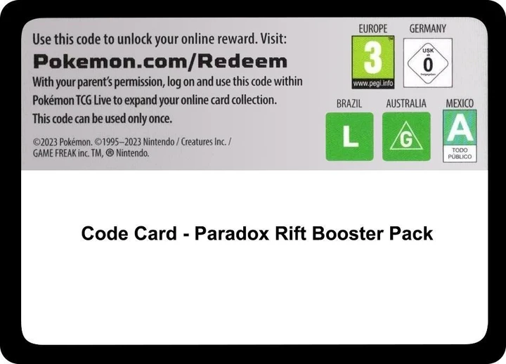Code Card Paradox Rift Booster Pack
