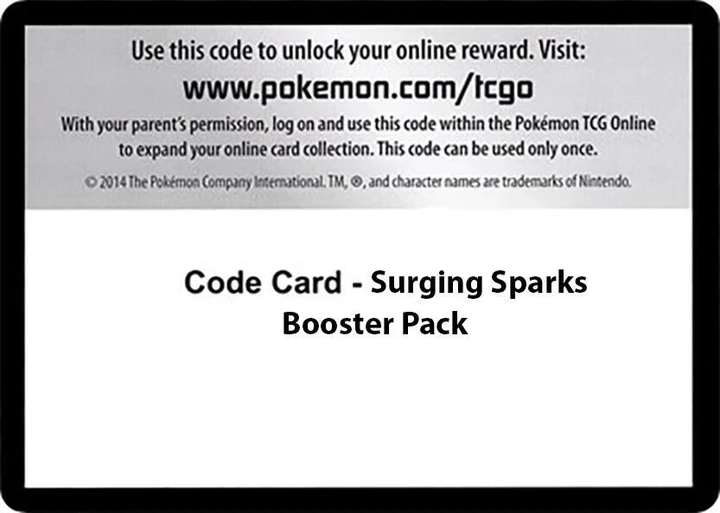 Code Card Surging Sparks Booster Pack